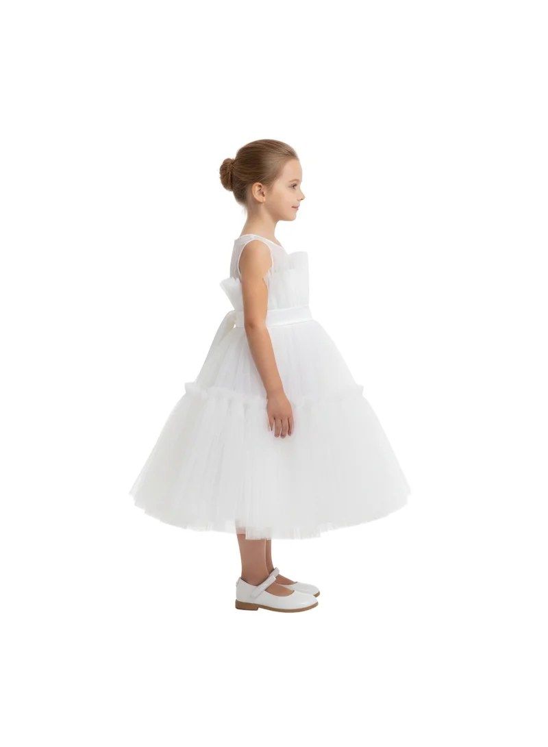 D'Daniela Tulle Ruffle Dress